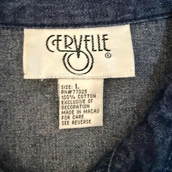 Cervelle Denim Maxi Dress 2 Piece Set Sz L Blue Jean VTG Embroidered Lagenlook - Picture 12 of 16